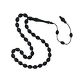 Barley-Cut Certified Erzurum Oltu Stone Tasbih, Plain, Master Craftsmanship, 8x11mm