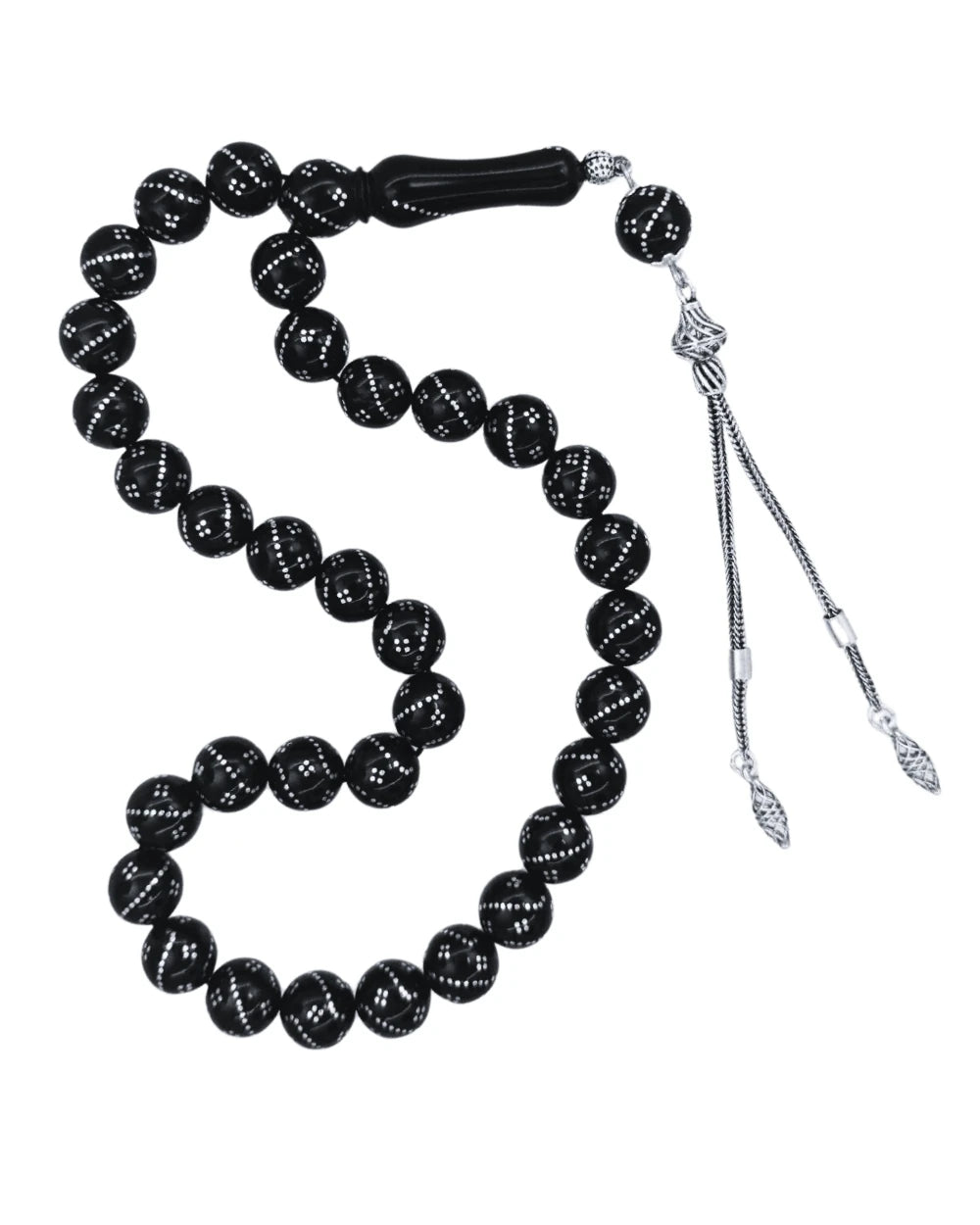 serling silver inlay prayer beads