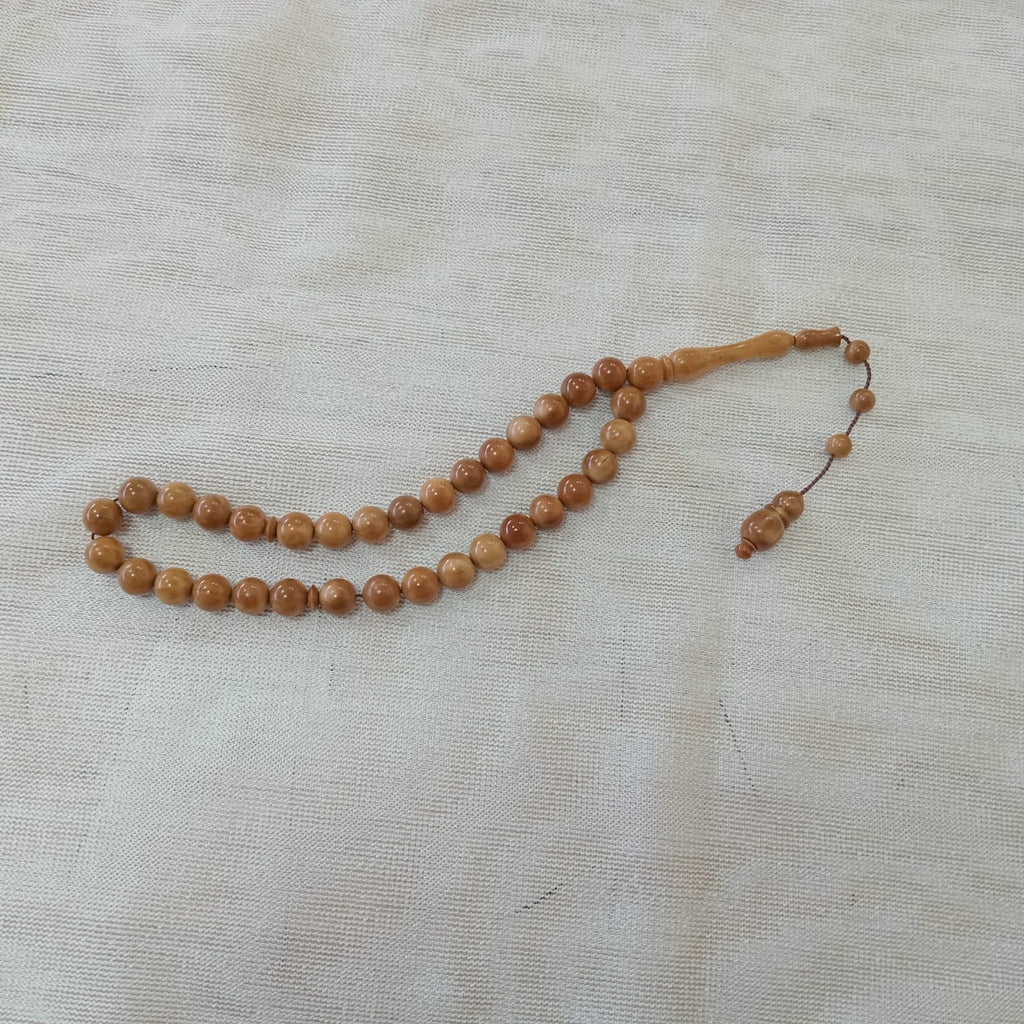 Kuka Wood Tasbih, Oval Cut, 9x12mm