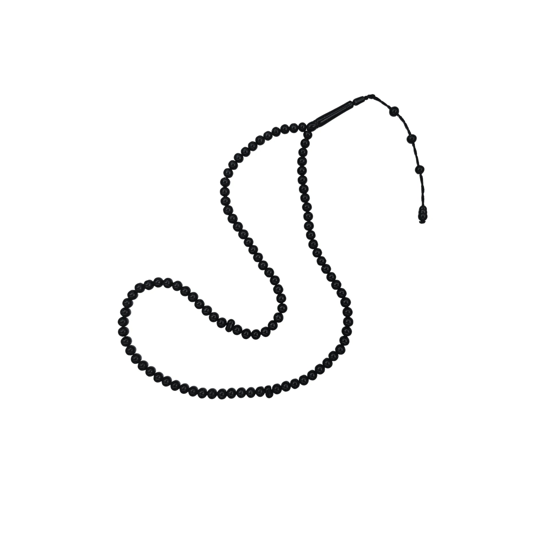 Mini Certified Erzurum Oltu Stone Salah Tasbih 99, Plain, 4.5mm