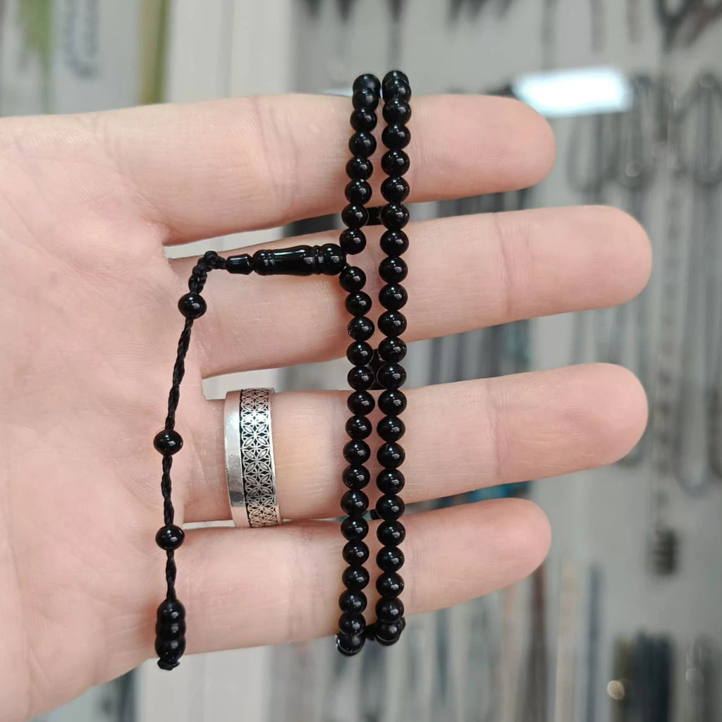 Certified Erzurum Oltu Stone Mini 99-Bead Tasbih, 4mm