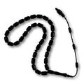 Capsule-Cut Certified Erzurum Oltu Stone Tasbih, Plain, 6x10mm