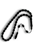 Capsule-Cut Certified Erzurum Oltu Stone Tasbih, 9x12mm