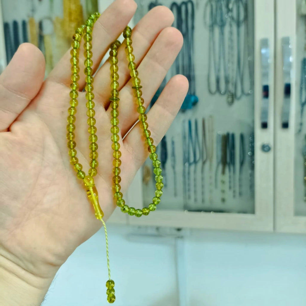 Dominican Amber 99-Bead Prayer Tasbih, 5mm