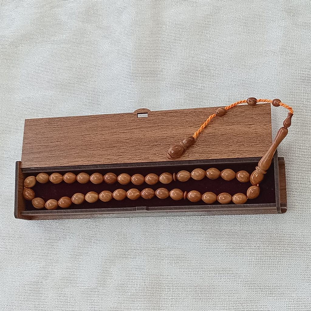 Kuka Wood Tasbih, Oval Cut, 9x12mm