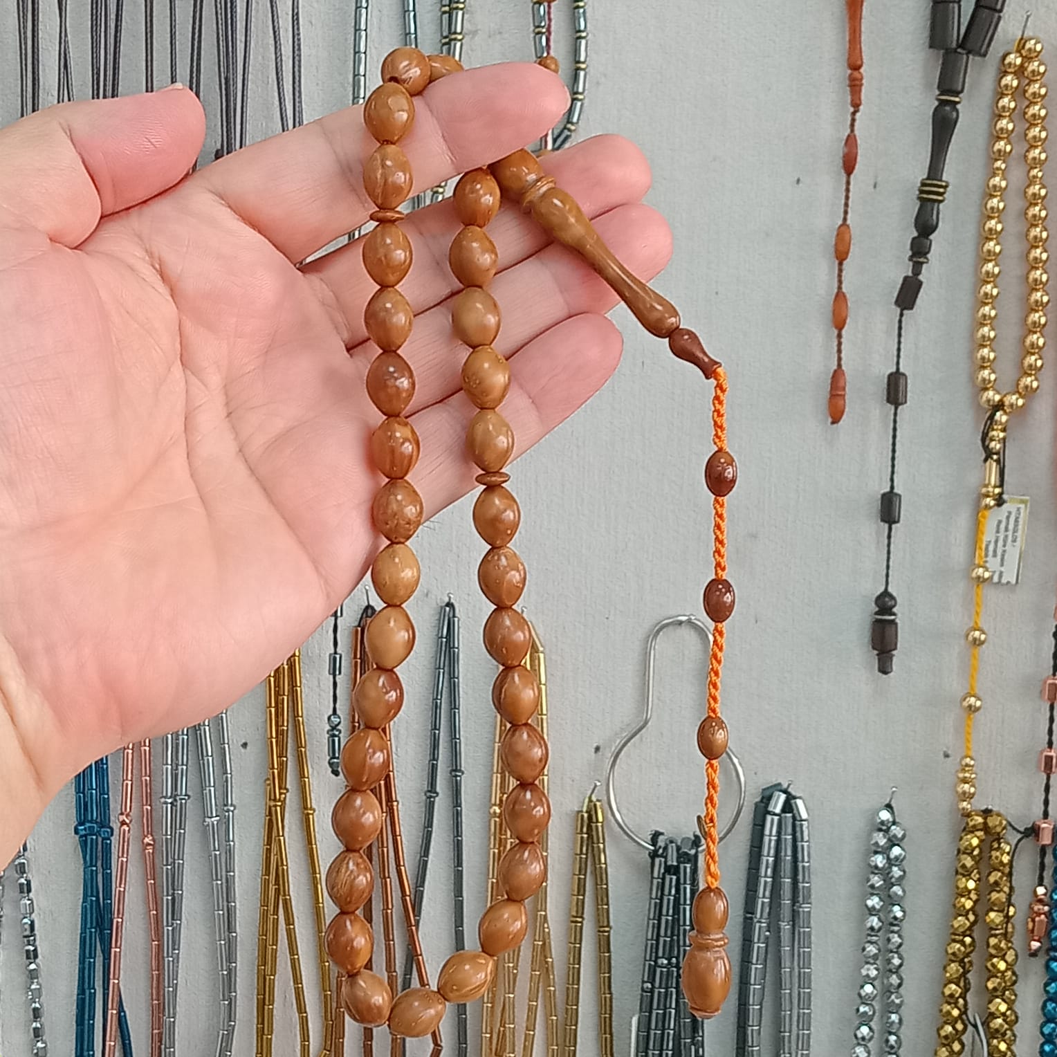 Kuka Wood Tasbih, Oval Cut, 9x12mm