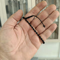 Barley-Cut Certified Erzurum Oltu Stone Mini Tasbih, 4x6.5mm