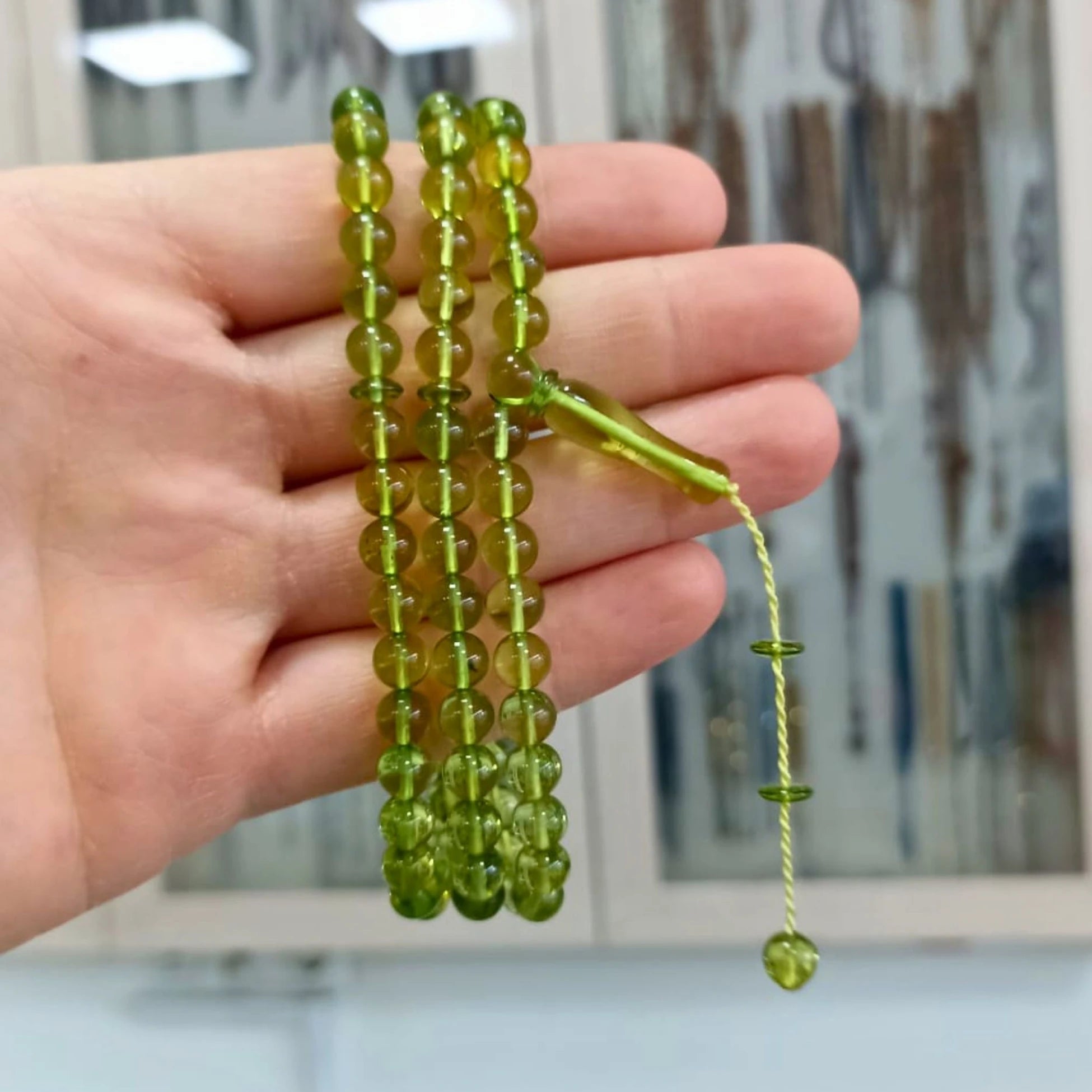 Natural Dominican Amber Salah Tasbih 99, Plain, 6.5mm