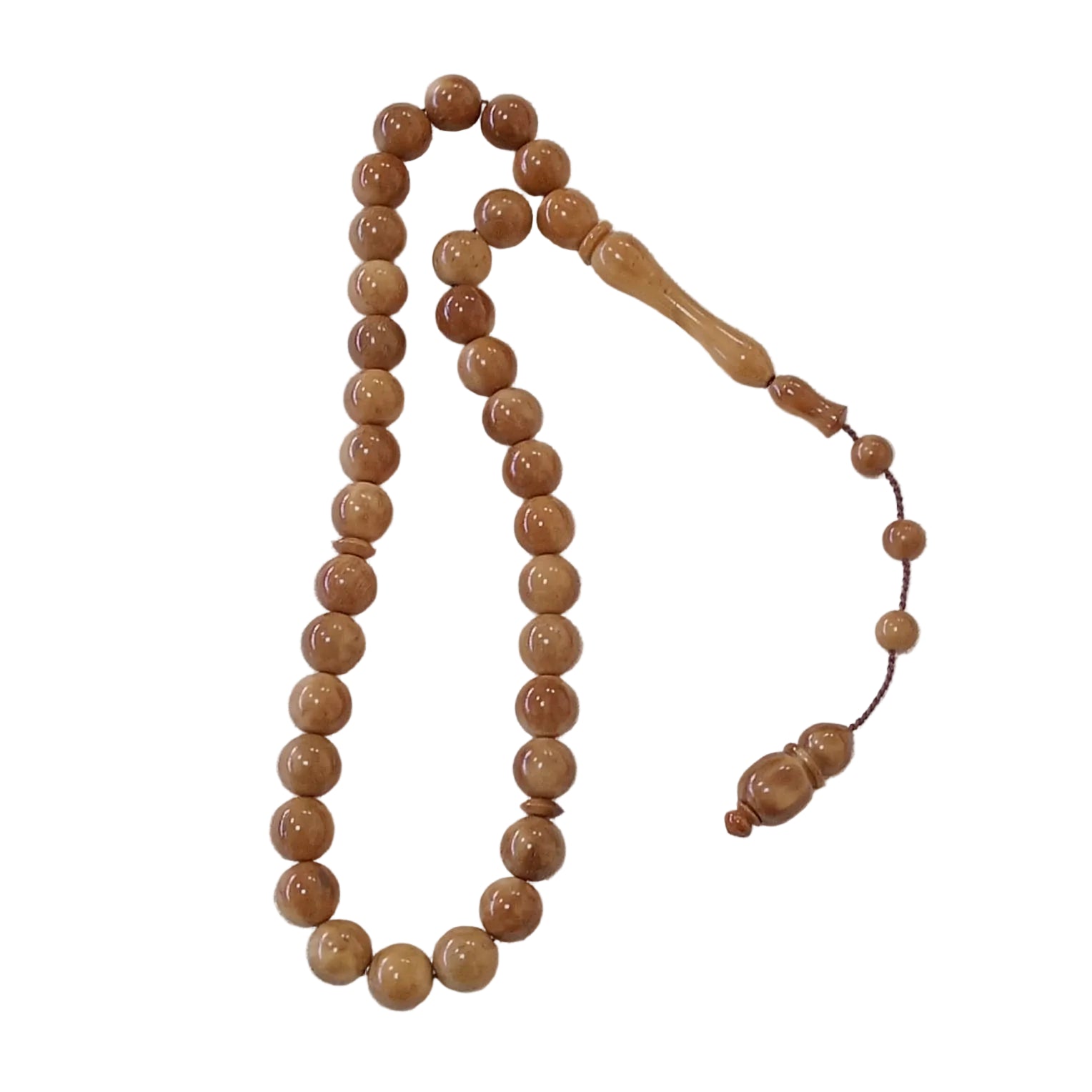 Kuka Wood Tasbih, Oval Cut, 9x12mm