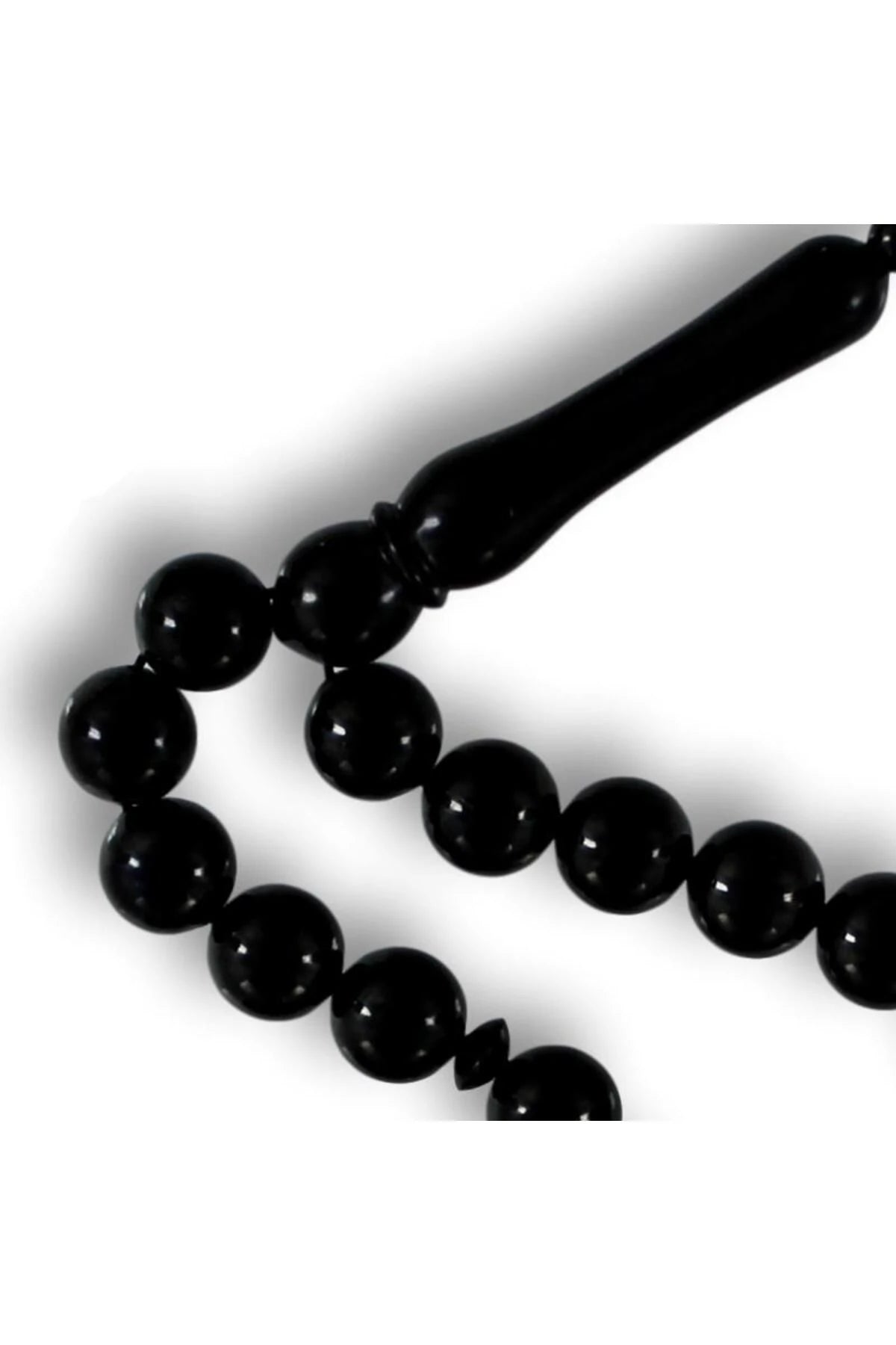 Certified Erzurum Oltu Stone Tasbih, Plain, 9mm
