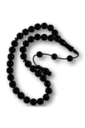Round-Cut Certified Erzurum Oltu Stone Tasbih, 12mm