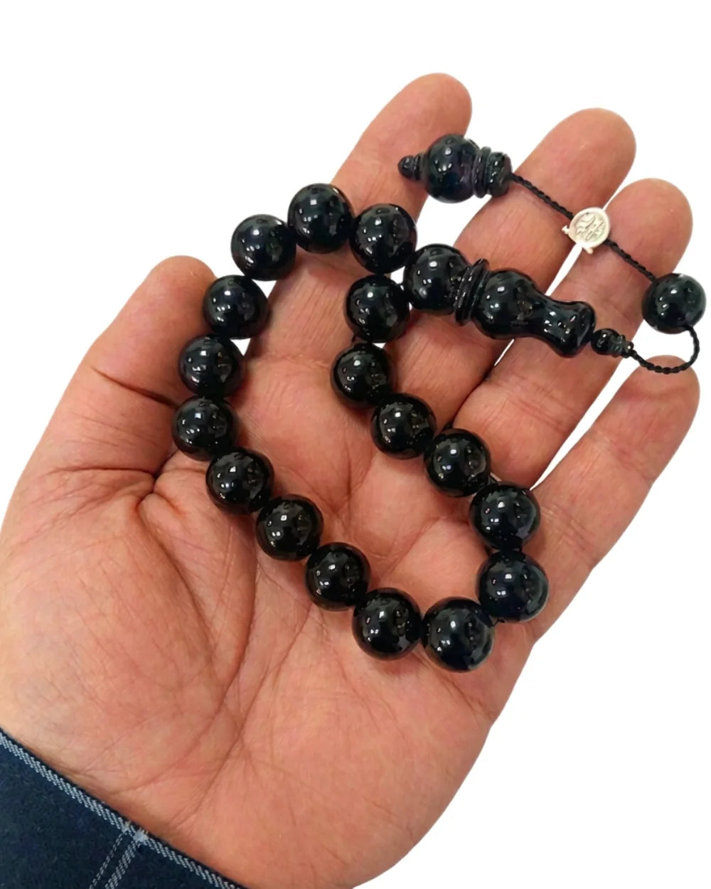 Certified Erzurum Oltu Stone Efe Tasbih, Master Craftsmanship, 14mm