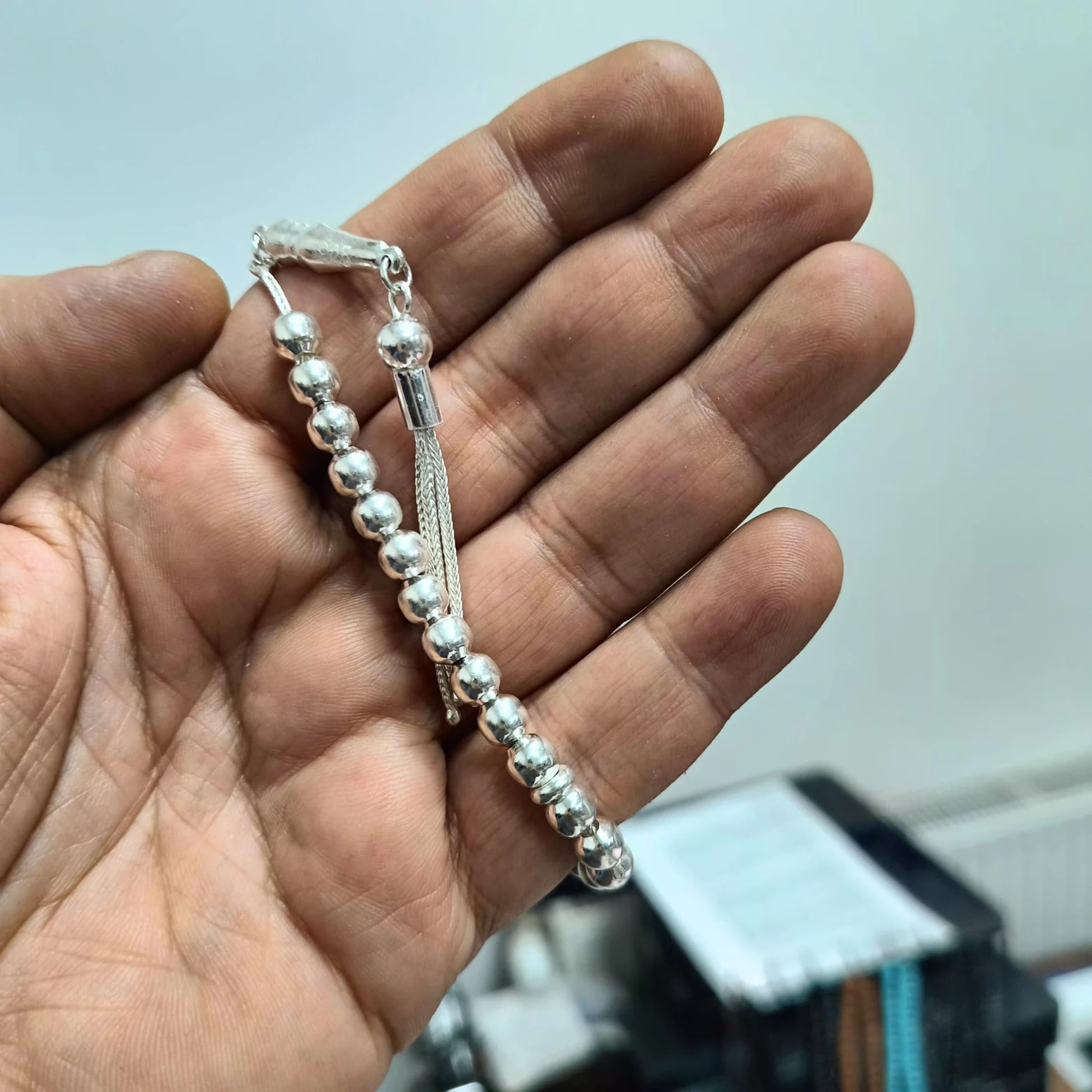 925 Sterling Silver Tasbih, 6mm
