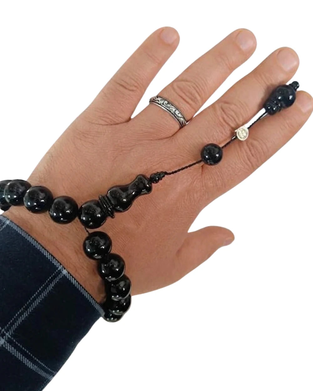 Certified Erzurum Oltu Stone Efe Tasbih, Master Craftsmanship, 14mm