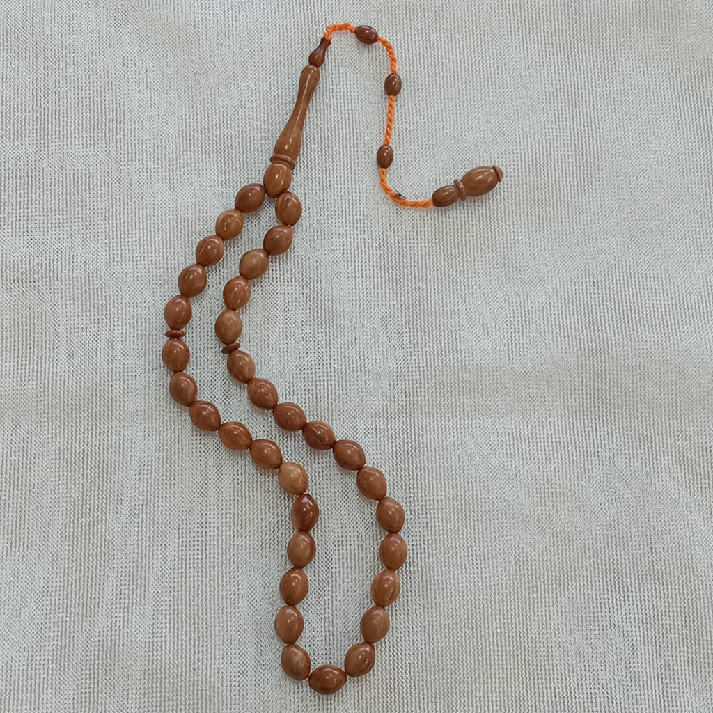 Kuka Wood Tasbih, Oval Cut, 9x12mm