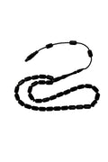 Capsule-Cut Certified Erzurum Oltu Stone Tasbih, 5x9mm