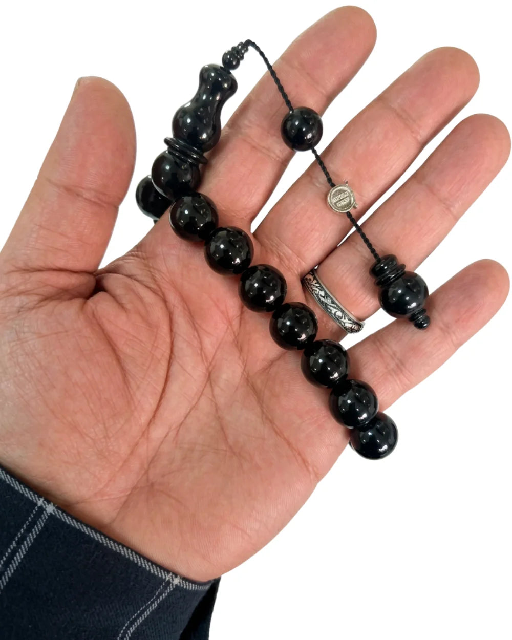 Certified Erzurum Oltu Stone Efe Tasbih, Master Craftsmanship, 14mm