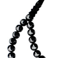 Certified Erzurum Oltu Stone Tasbih with Ottoman Tughra Silver Inlay, 1000-Grade, 9mm