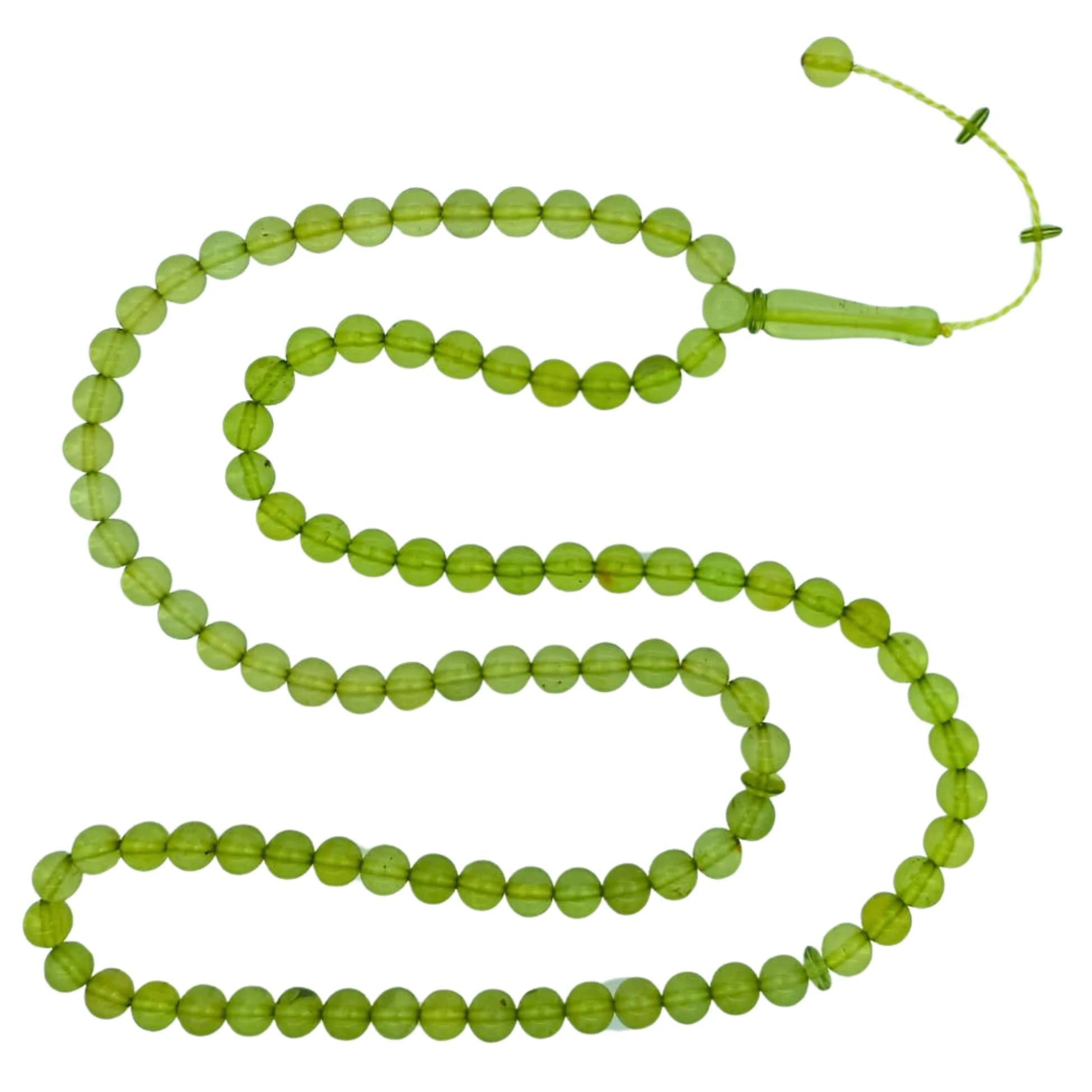 Natural Dominican Amber Salah Tasbih 99, Plain, 6.5mm