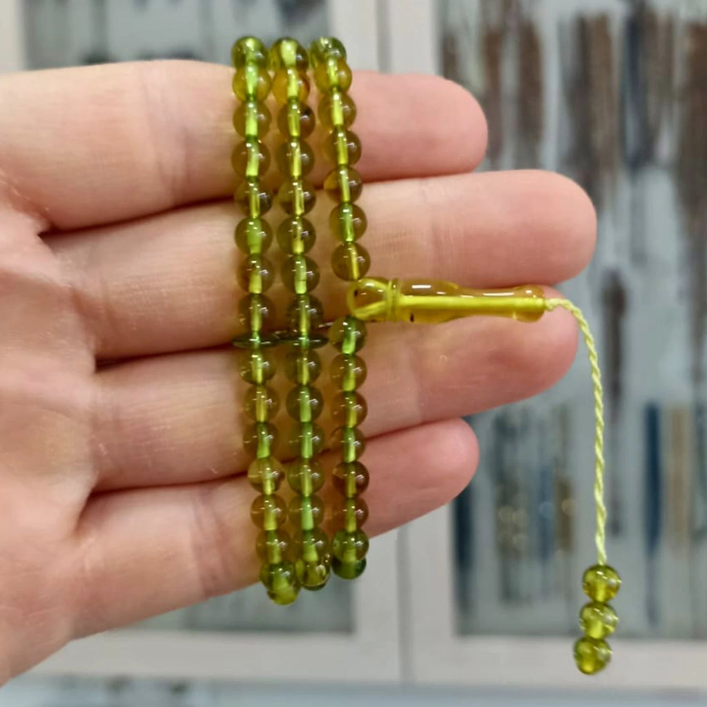 Dominican Amber 99-Bead Prayer Tasbih, 5mm