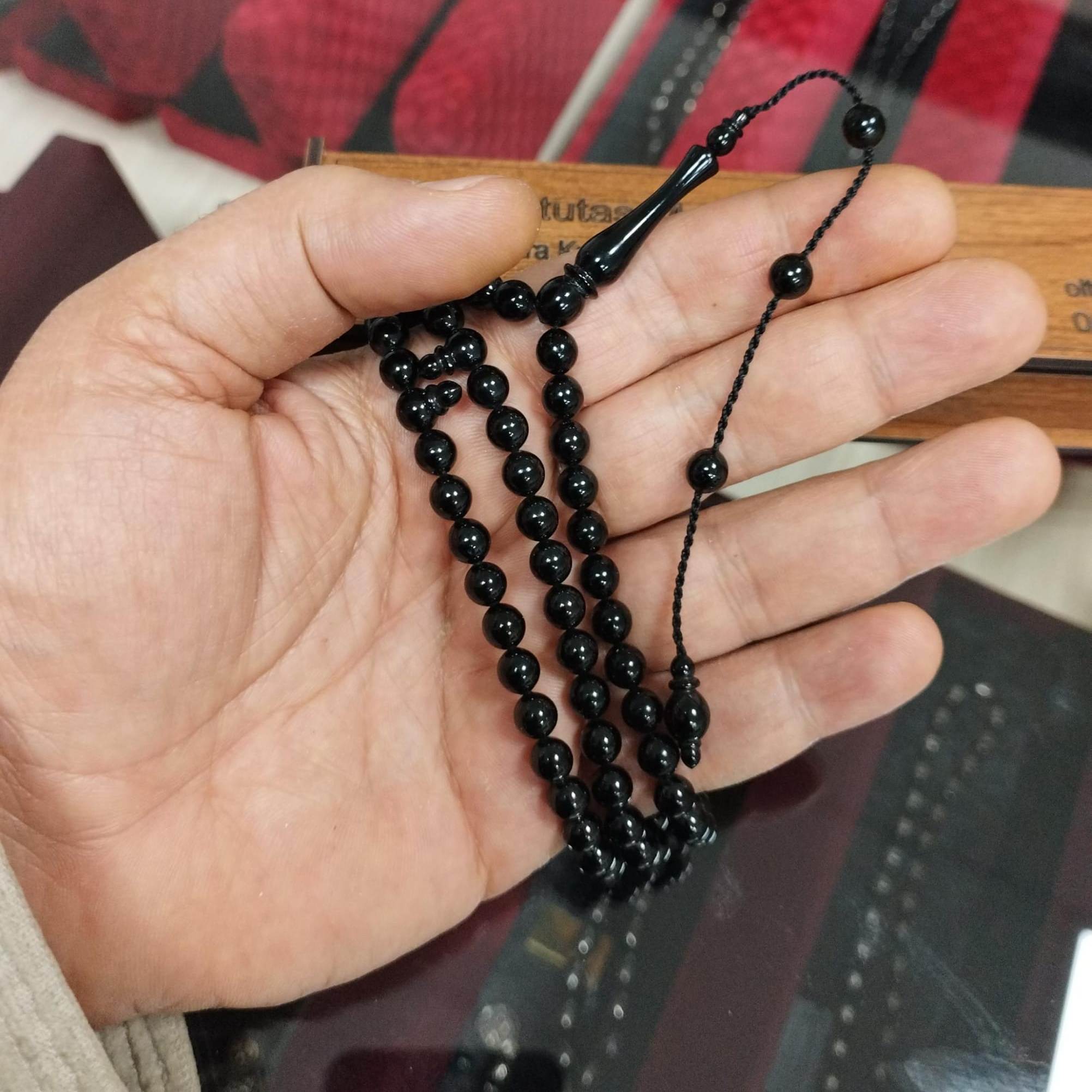 Certified Erzurum Oltu Stone Salah Tasbih 99, 6.5mm